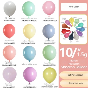 Balon latex de 10 inch, culoare macaron, pentru petreceri de copii și nunți