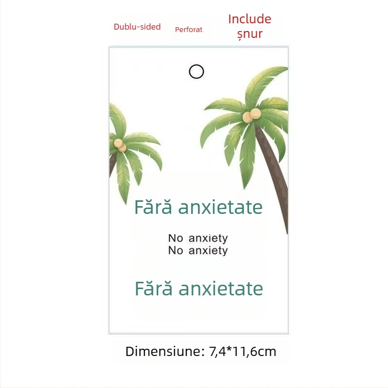 Card de felicitare cu flori și plante verzi, etichete față-verso pentru agățat și șnur de agățat inclus