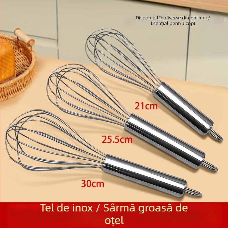 Tel de ouă din oțel inoxidabil – tel manual pentru ouă și smântână, ustensilă de bucătărie