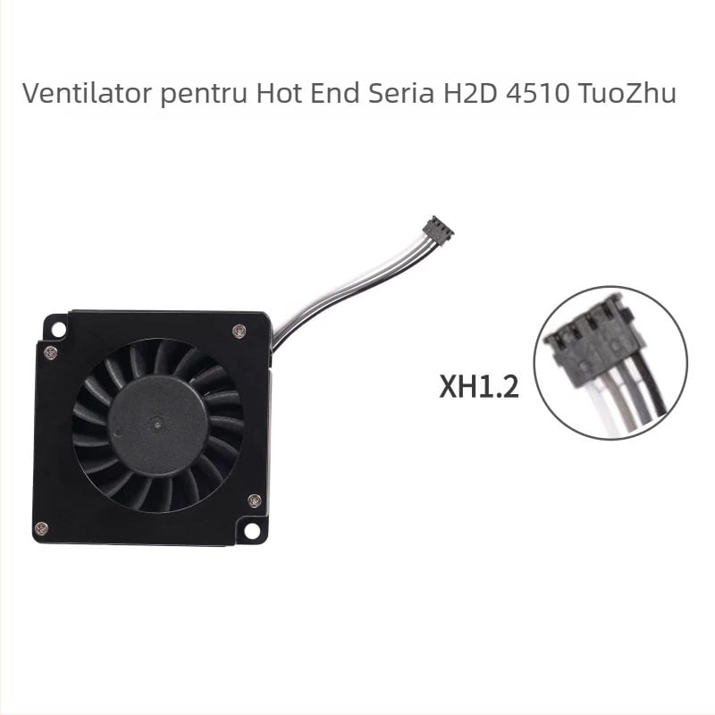 Tuozhu Accesorii pentru imprimantă 3D, Ventilator pentru Hot End H2D, cu rulmenți dubli, Viteză mare, Ventilator de răcire 4510