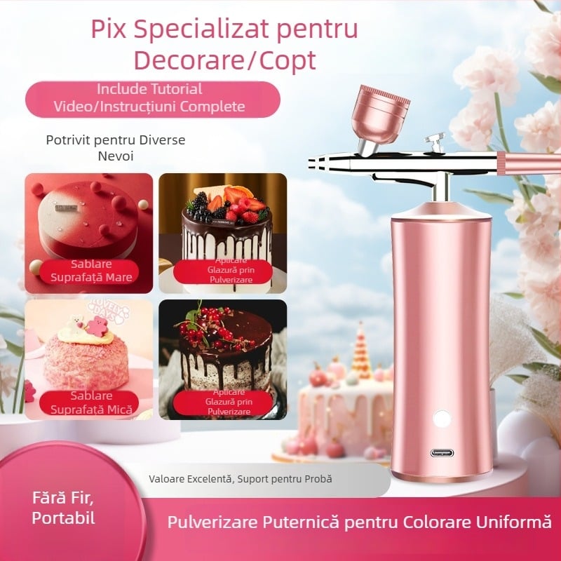 Pistol de pulverizare pentru pigmenți alimentari, decorarea prăjiturilor și a produselor de patiserie