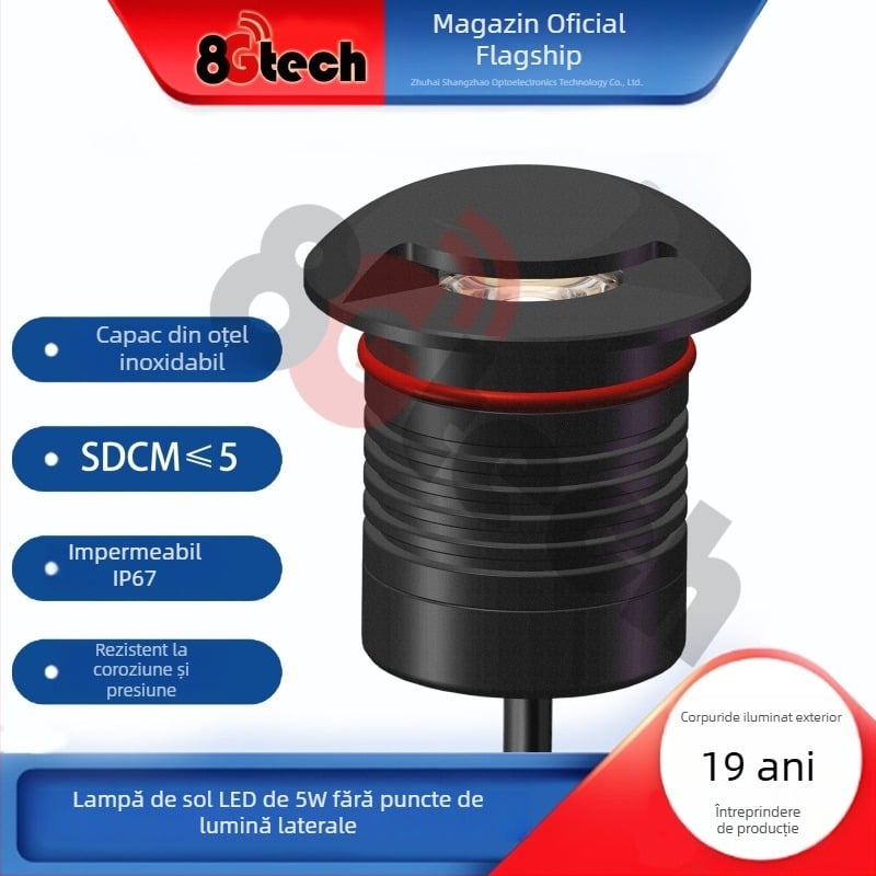 Lumină LED încastrată pentru trepte, exterior, traseu pietonal, IP67, emisii laterale, 2700K, 300 lm