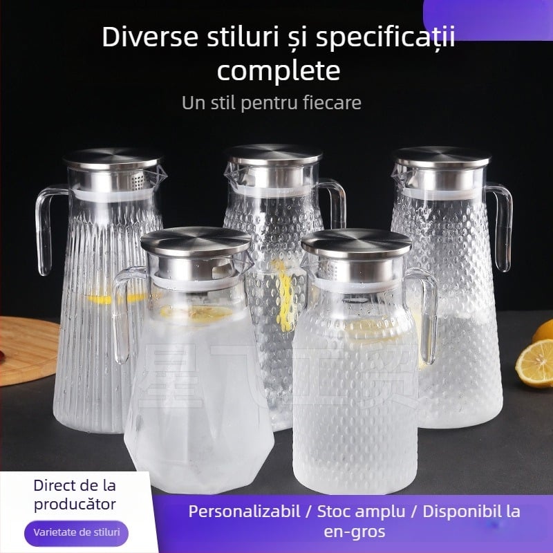 Sticlă acrilică pentru apă rece cu ceainic transparent, plastic PC, rezistentă la temperaturi înalte, potrivită pentru sucuri și băuturi