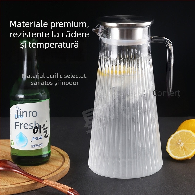 Sticlă acrilică pentru apă rece cu ceainic transparent, plastic PC, rezistentă la temperaturi înalte, potrivită pentru sucuri și băuturi
