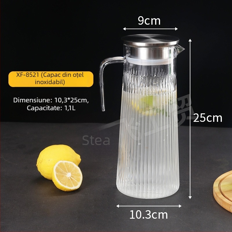 Sticlă acrilică pentru apă rece cu ceainic transparent, plastic PC, rezistentă la temperaturi înalte, potrivită pentru sucuri și băuturi