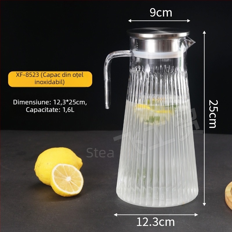 Sticlă acrilică pentru apă rece cu ceainic transparent, plastic PC, rezistentă la temperaturi înalte, potrivită pentru sucuri și băuturi