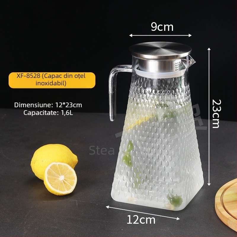 Sticlă acrilică pentru apă rece cu ceainic transparent, plastic PC, rezistentă la temperaturi înalte, potrivită pentru sucuri și băuturi