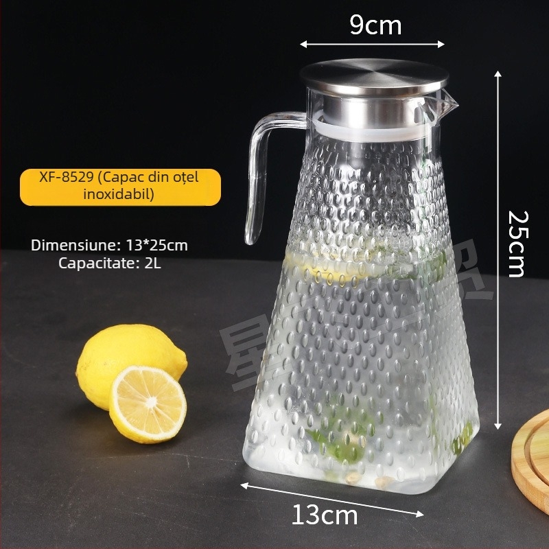Sticlă acrilică pentru apă rece cu ceainic transparent, plastic PC, rezistentă la temperaturi înalte, potrivită pentru sucuri și băuturi