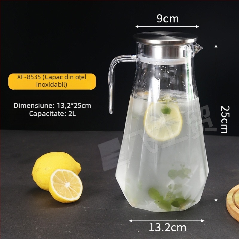 Sticlă acrilică pentru apă rece cu ceainic transparent, plastic PC, rezistentă la temperaturi înalte, potrivită pentru sucuri și băuturi