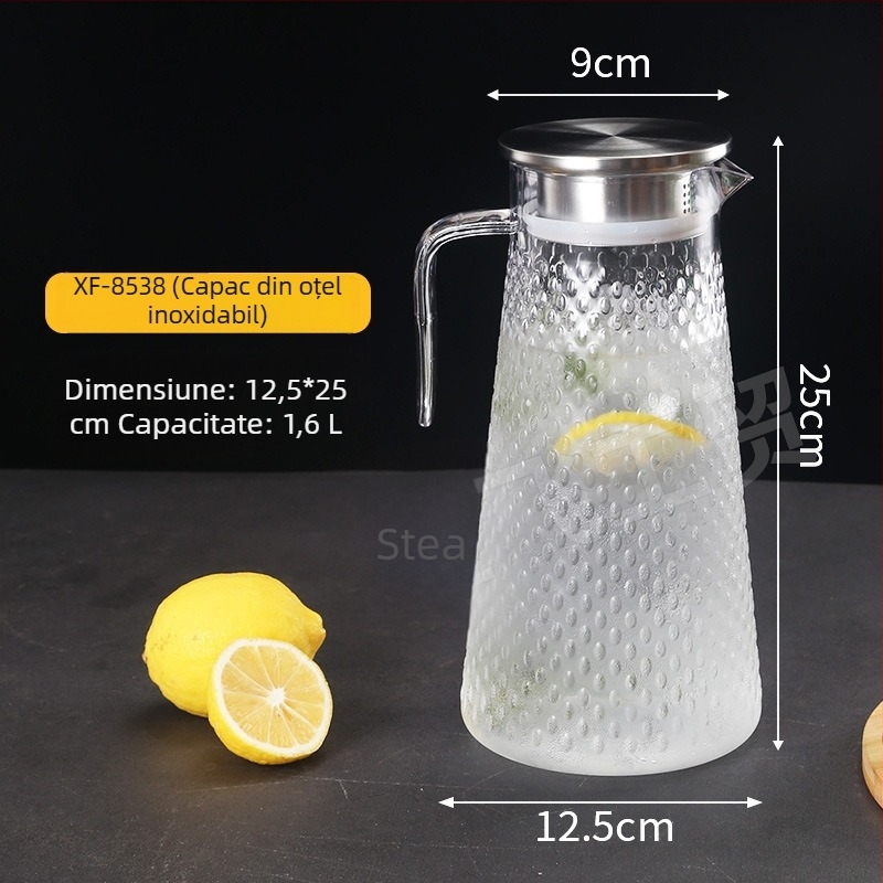 Sticlă acrilică pentru apă rece cu ceainic transparent, plastic PC, rezistentă la temperaturi înalte, potrivită pentru sucuri și băuturi