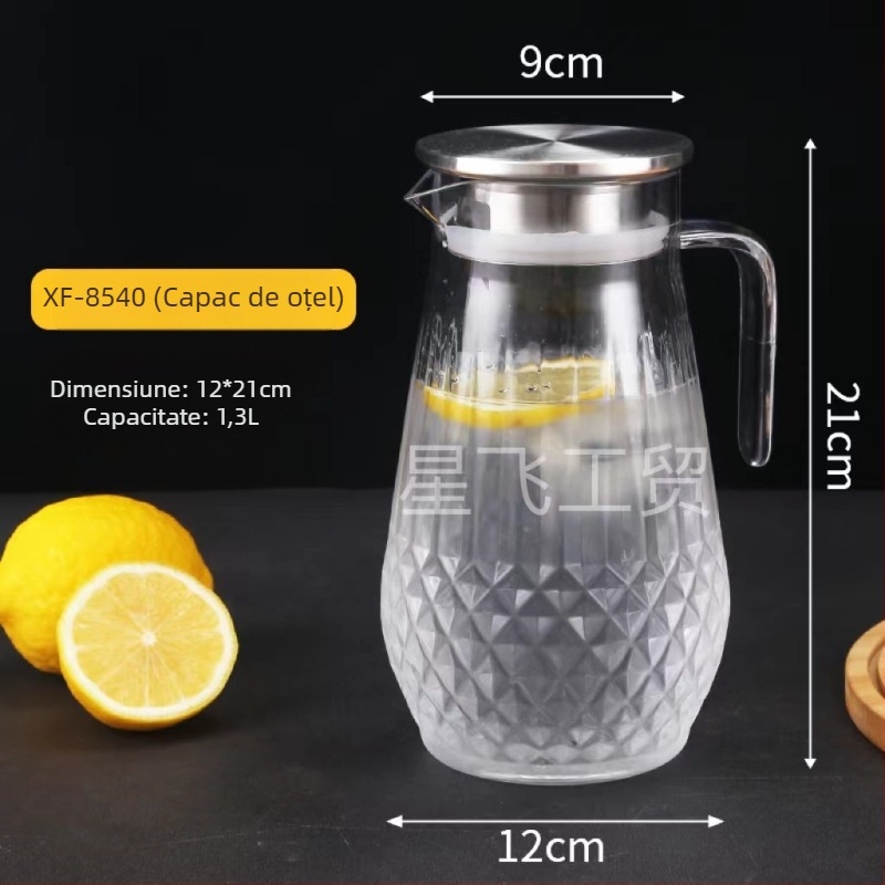 Sticlă acrilică pentru apă rece cu ceainic transparent, plastic PC, rezistentă la temperaturi înalte, potrivită pentru sucuri și băuturi