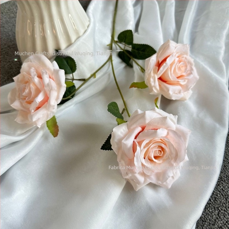 Trandafir diamant cu trei capete, floare artificială în stil european, decor pentru fotografie acasă și la nuntă