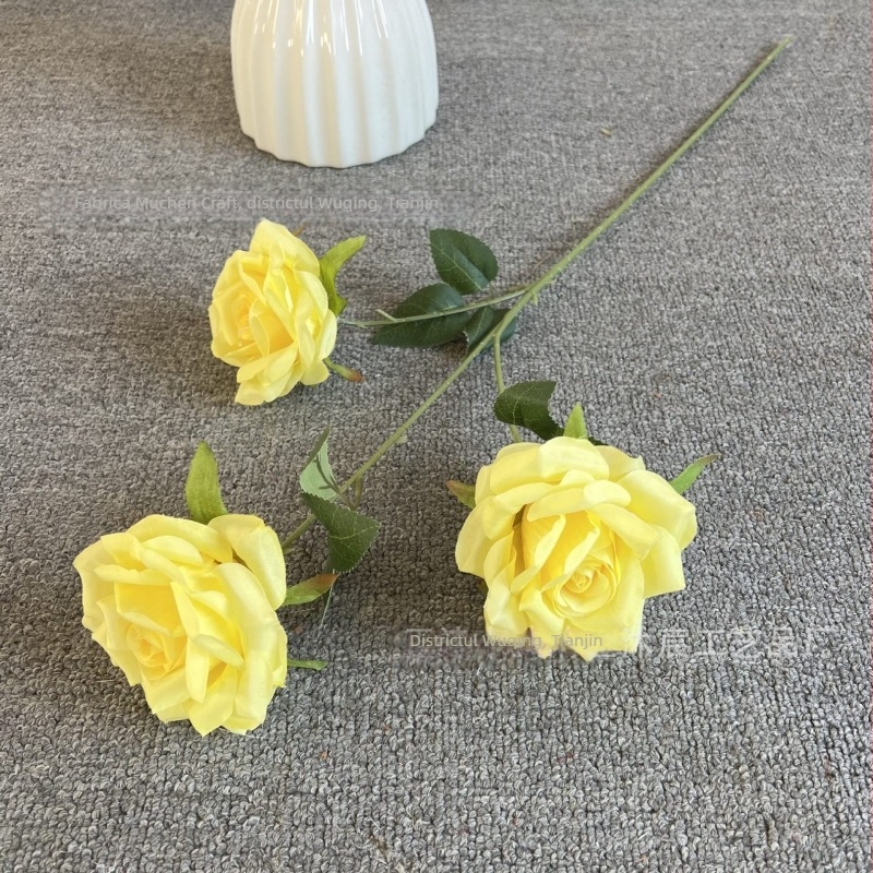 Trandafir diamant cu trei capete, floare artificială în stil european, decor pentru fotografie acasă și la nuntă