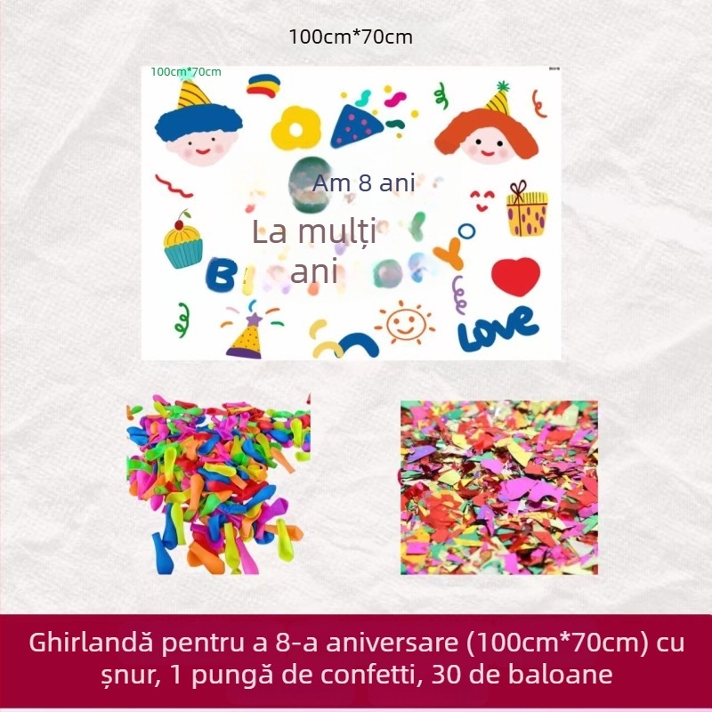 Scenă cu ploaie de baloane pentru decoruri de ziua de naștere, decor de petrecere, ședințe foto, baloane pentru grădiniță