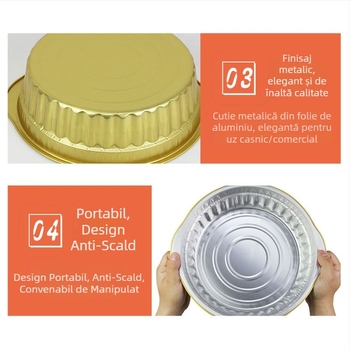 Oală de unică folosință din folie de aluminiu pentru camping, utilizare în aer liber, capacitate 2,1–4 L, neelectrică.