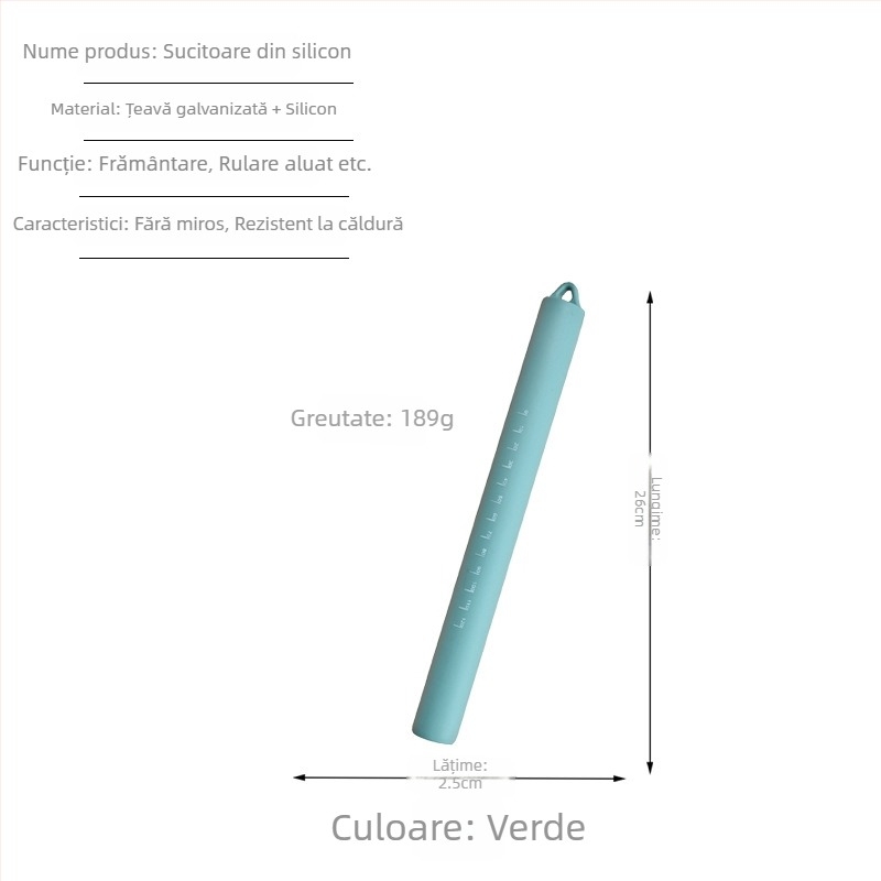 Rulou din silicon pentru aluat și foi de găluște – ustensilă de bucătărie