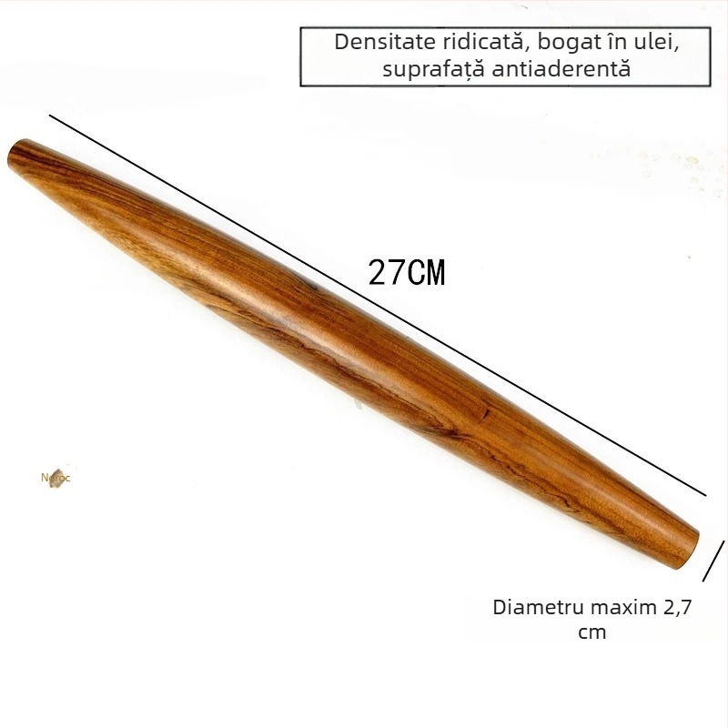 Rolă de aluat din lemn pentru găluște și tăiței, dimensiune casnică, calitate alimentară