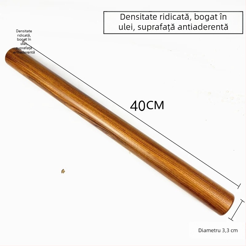 Rolă de aluat din lemn pentru găluște și tăiței, dimensiune casnică, calitate alimentară