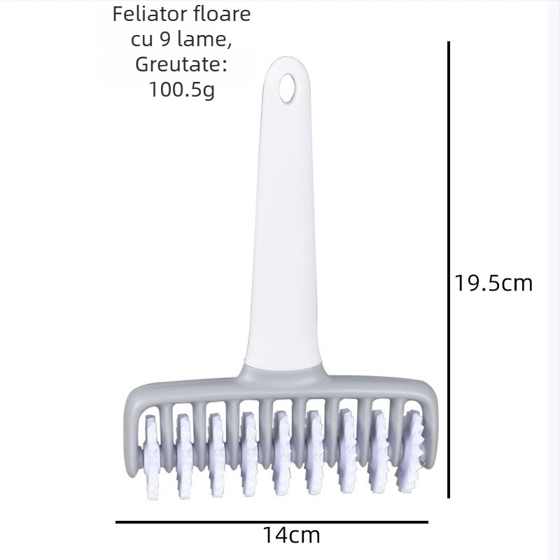 Rulou din PP cu atașamente multifuncționale: perforator pentru pizza, decupator de flori, decupator pentru paste și cutter pentru pizza, unealtă de copt