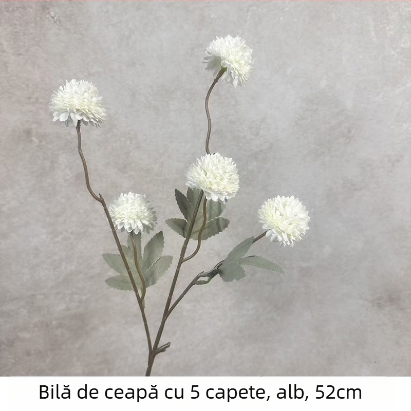 Paletă de culori toamnă, minge cu cinci ramuri de ceapă, floare artificială din satin – krizantemă și păpădie, decor pentru casă, sufragerie