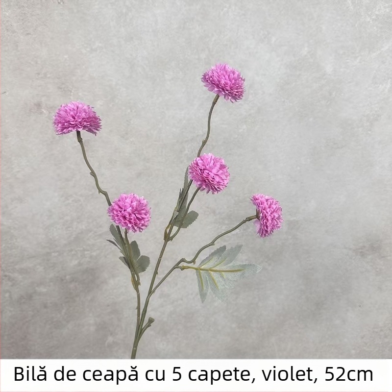 Paletă de culori toamnă, minge cu cinci ramuri de ceapă, floare artificială din satin – krizantemă și păpădie, decor pentru casă, sufragerie