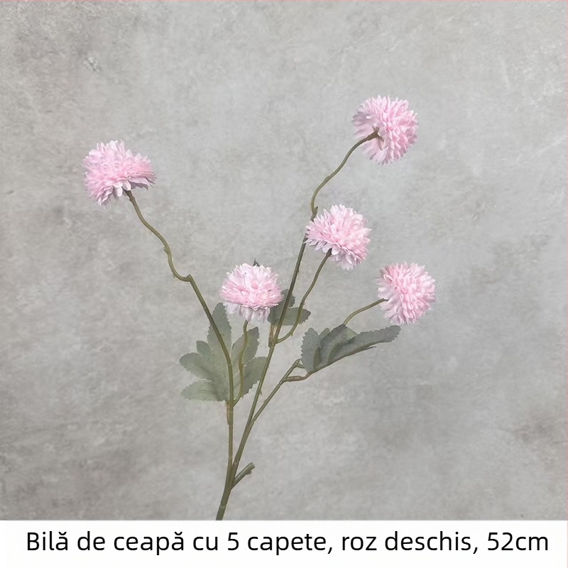 Paletă de culori toamnă, minge cu cinci ramuri de ceapă, floare artificială din satin – krizantemă și păpădie, decor pentru casă, sufragerie