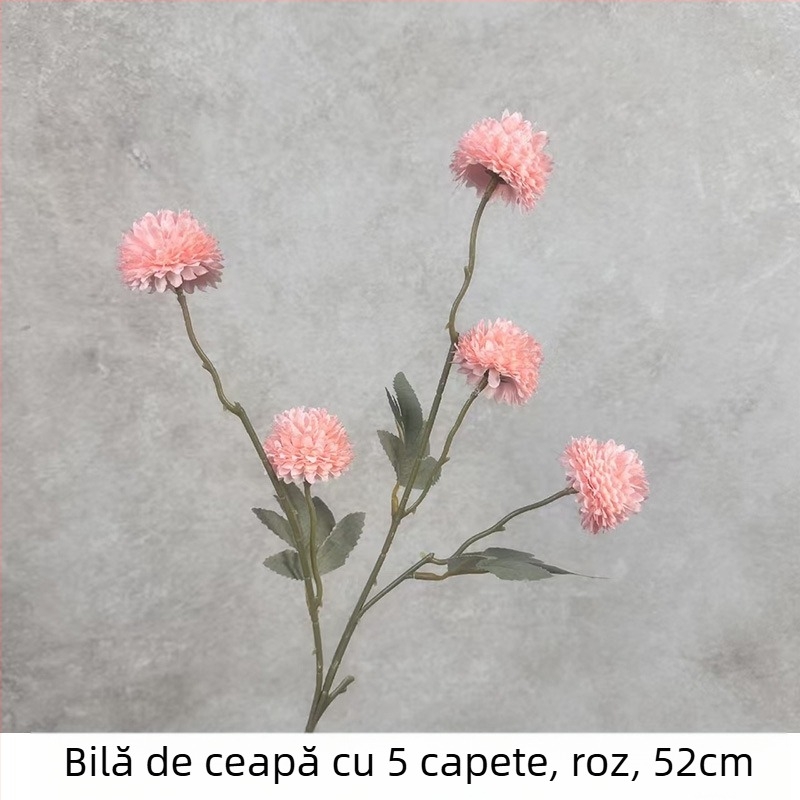 Paletă de culori toamnă, minge cu cinci ramuri de ceapă, floare artificială din satin – krizantemă și păpădie, decor pentru casă, sufragerie