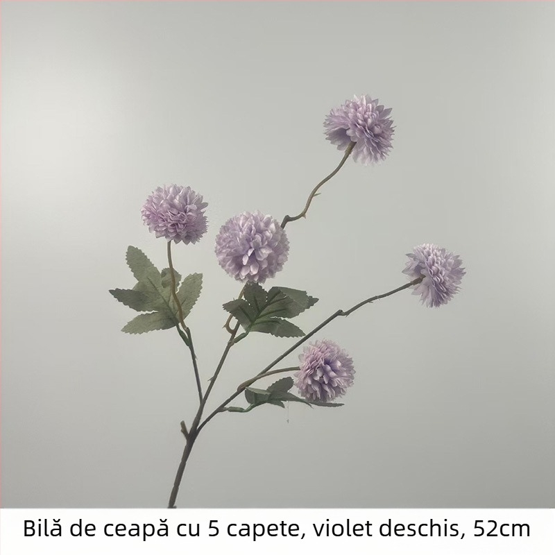 Paletă de culori toamnă, minge cu cinci ramuri de ceapă, floare artificială din satin – krizantemă și păpădie, decor pentru casă, sufragerie
