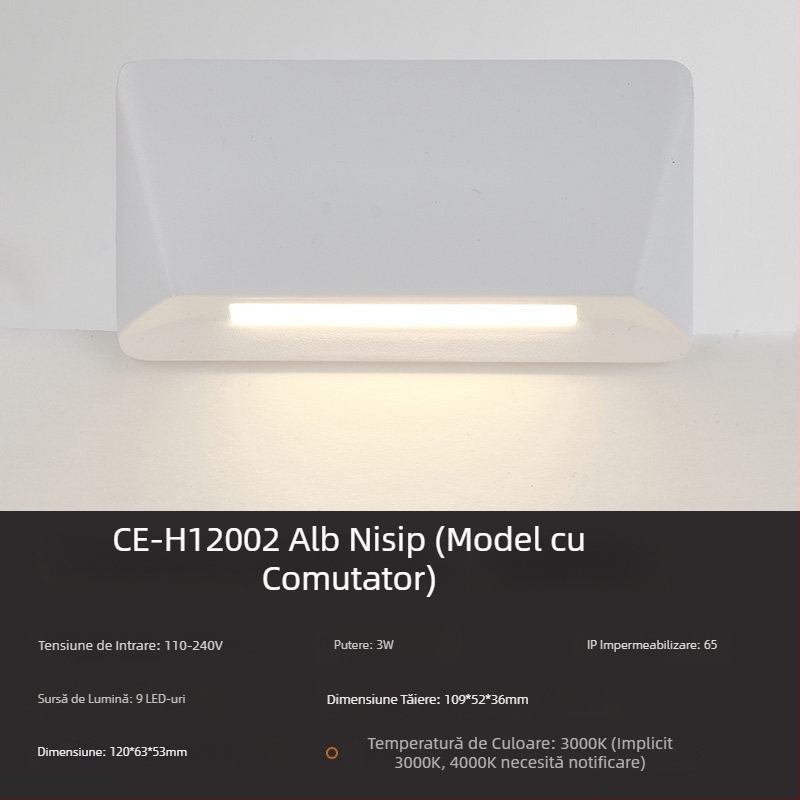 Lumină LED încastrată pe podea, 3W, aluminiu, impermeabilă, pentru trepte și coridor, cu senzor de mișcare