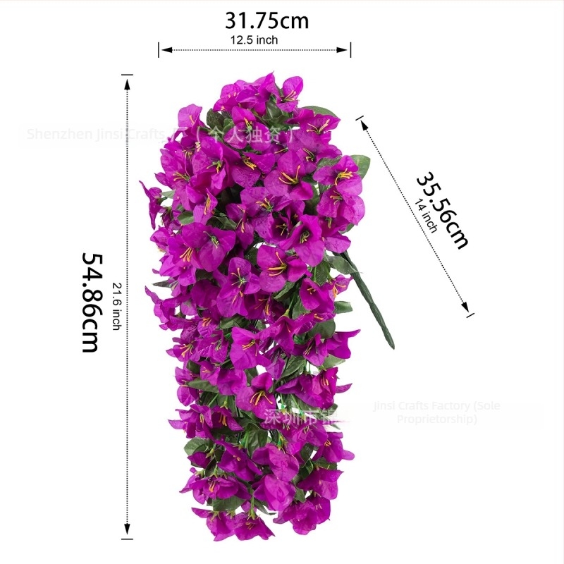 Flori artificiale Bougainvillea, decor de perete cu 12 ramuri, potrivite pentru nunți, sărbători, decor interior și exterior
