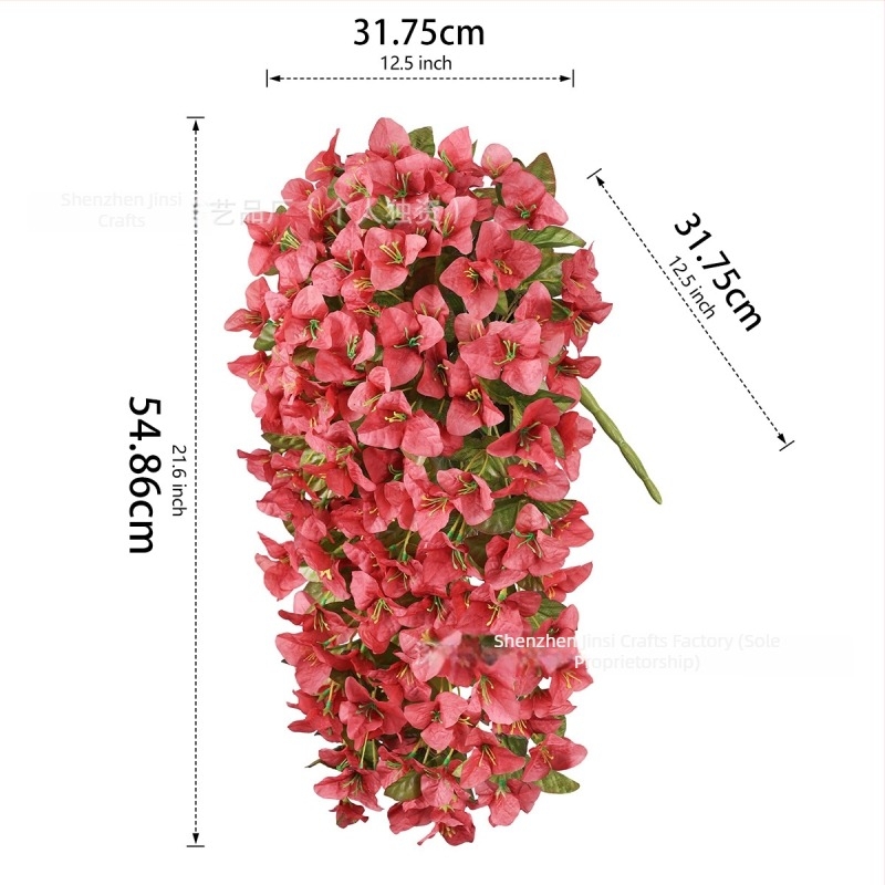 Flori artificiale Bougainvillea, decor de perete cu 12 ramuri, potrivite pentru nunți, sărbători, decor interior și exterior