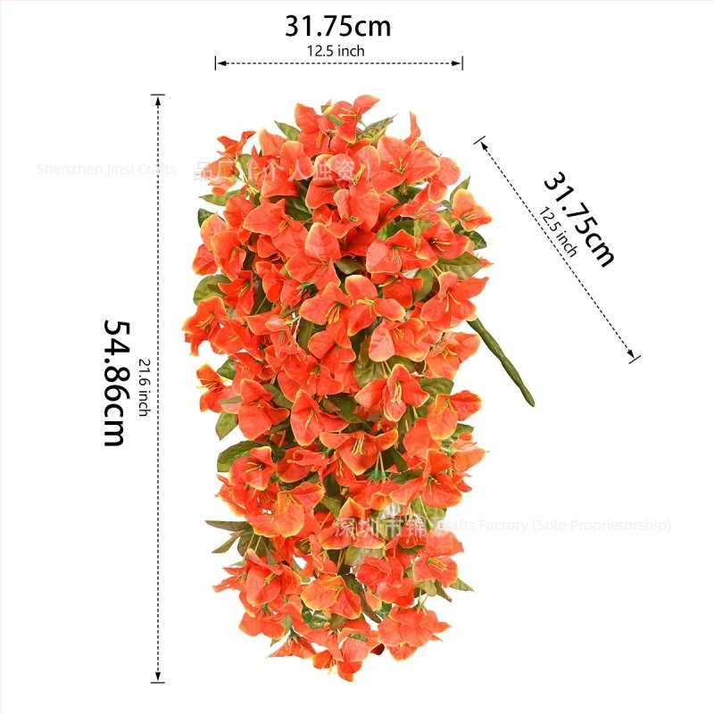 Flori artificiale Bougainvillea, decor de perete cu 12 ramuri, potrivite pentru nunți, sărbători, decor interior și exterior
