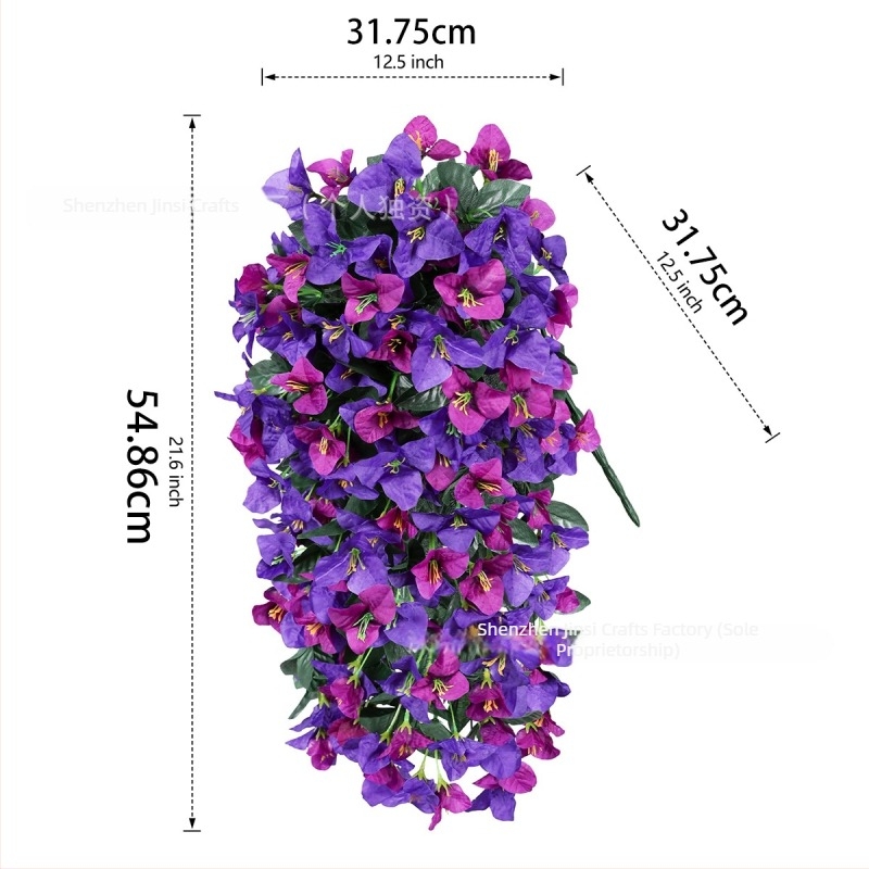 Flori artificiale Bougainvillea, decor de perete cu 12 ramuri, potrivite pentru nunți, sărbători, decor interior și exterior
