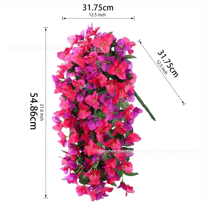 Flori artificiale Bougainvillea, decor de perete cu 12 ramuri, potrivite pentru nunți, sărbători, decor interior și exterior