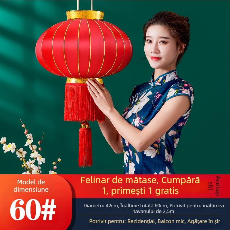 Fenar roșu de mătase, impermeabil la apă și UV rezistent, pereche pentru balcon și intrare, stil chinezesc, felinare festive
