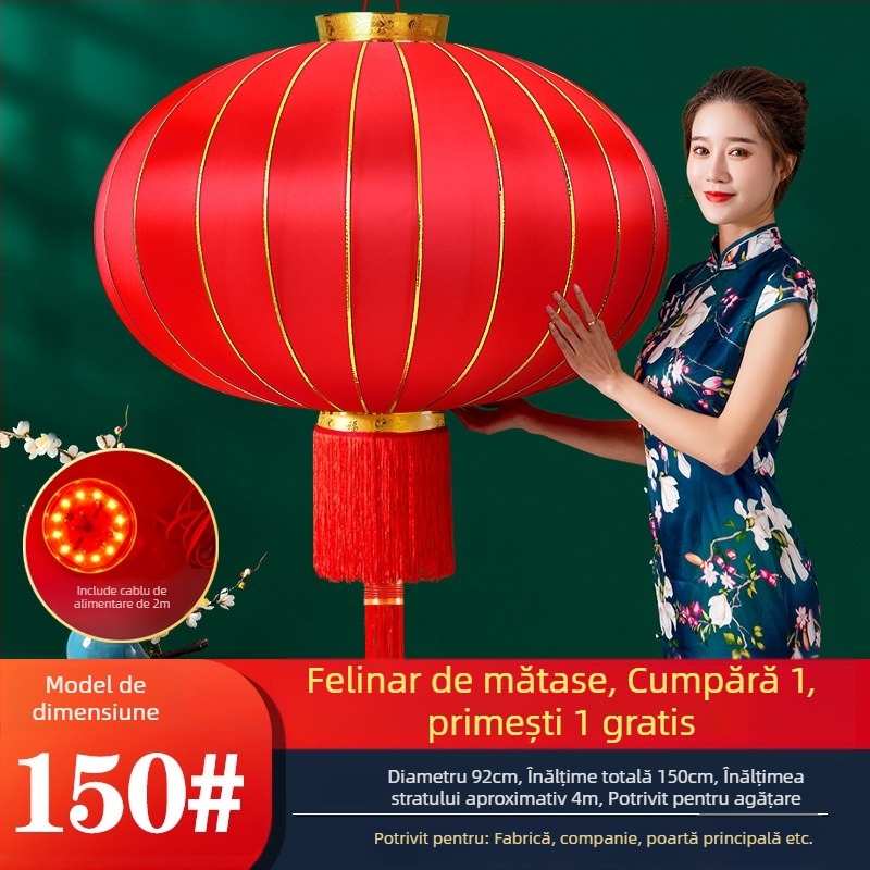 Fenar roșu de mătase, impermeabil la apă și UV rezistent, pereche pentru balcon și intrare, stil chinezesc, felinare festive