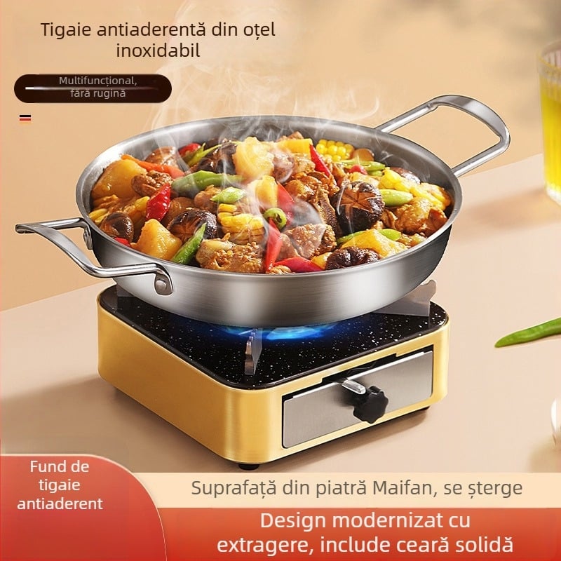 Foc solid pe bază de alcool, cu bază de tip sertar, pentru vase uscate și oale mici fierbinți, utilizare casnică și comercială