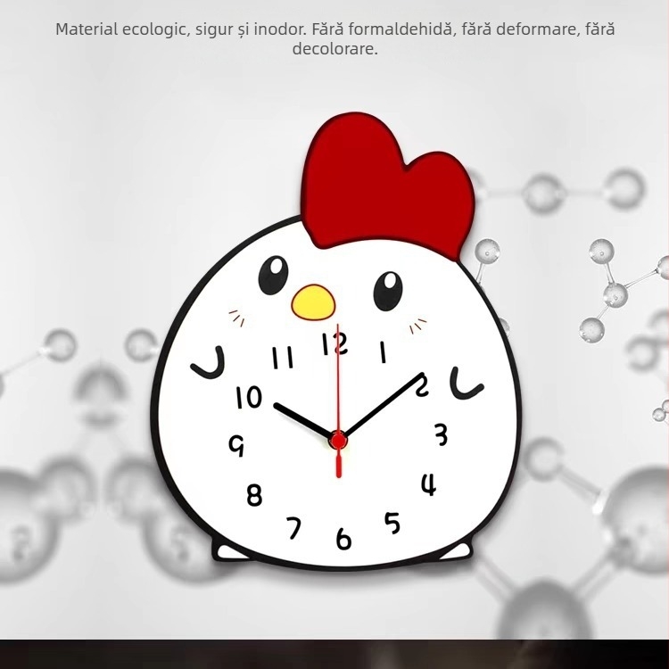 Ceas de perete cu puișor desen animat – design modern minimalist pentru living