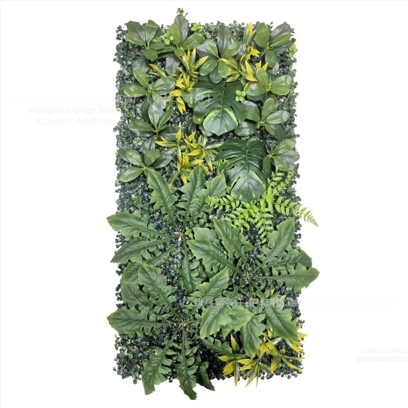 Perete decorativ din plante artificiale pentru exterior, 50×100 cm, decor pentru nunți și expoziții, intrări și balcoane.