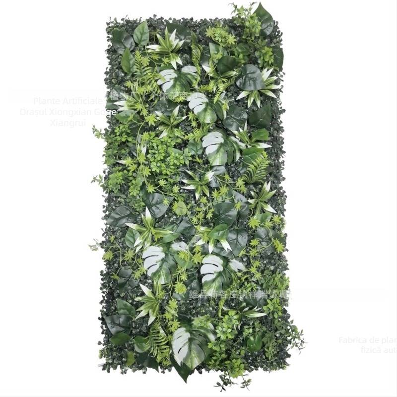 Perete decorativ din plante artificiale pentru exterior, 50×100 cm, decor pentru nunți și expoziții, intrări și balcoane.