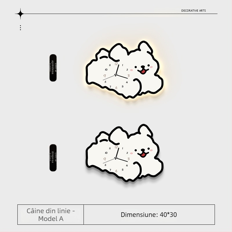Ceas de perete cu pui în stil crem, linie minimalistă, decor pentru living, silențios, montaj fără găuri