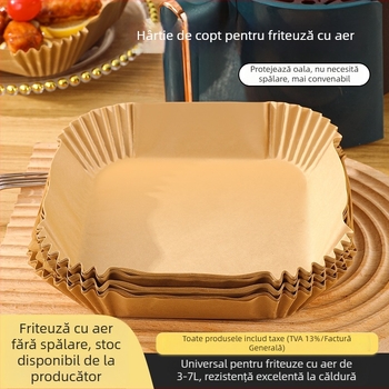 Hârtie pătrată pentru friteuza cu aer – absorbe uleiul, anti-grăsime, alimentară, rezistentă la temperaturi înalte, pentru coacere.