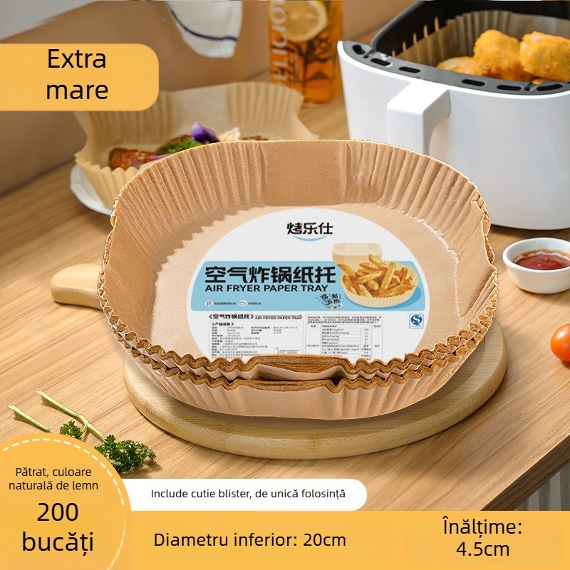 Hârtie pătrată pentru friteuza cu aer – absorbe uleiul, anti-grăsime, alimentară, rezistentă la temperaturi înalte, pentru coacere.