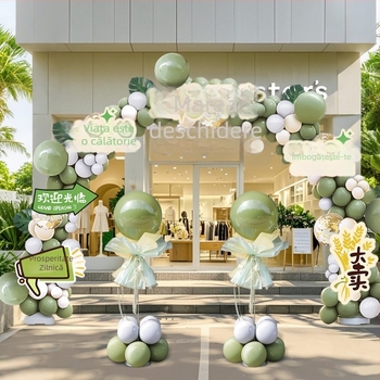 Arc cu baloane pentru inaugurarea magazinului – decor elegant de atmosferă pentru magazin și salon de înfrumusețare