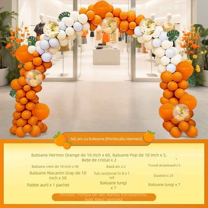 Arc cu baloane pentru inaugurarea magazinului – decor elegant de atmosferă pentru magazin și salon de înfrumusețare