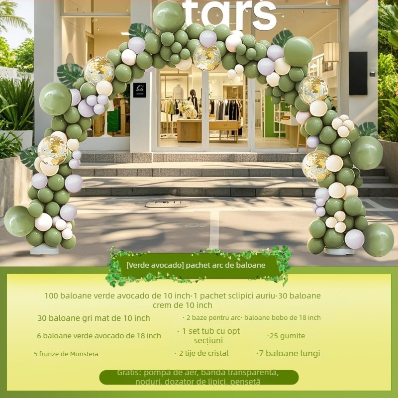 Arc cu baloane pentru inaugurarea magazinului – decor elegant de atmosferă pentru magazin și salon de înfrumusețare