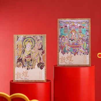 Set de cărți poștale cu fresce Dunhuang – amintiri de călătorie în stil retro, cărți poștale comemorative