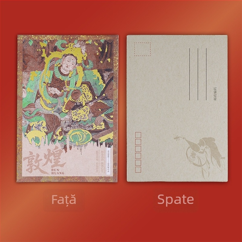 Set de cărți poștale cu fresce Dunhuang – amintiri de călătorie în stil retro, cărți poștale comemorative