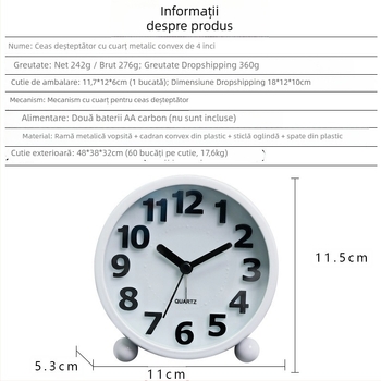 Ceas de alarmă pentru copii, retro, pentru cămin studențesc, ceas de masă cu cuarț, design simplu și creativ