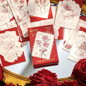 Mr. Paper Lomo Card: Trandafirul Dorințelor, Ilustrație Vintage, Mini Carte poștală pentru Jurnal și Amintiri Studențești